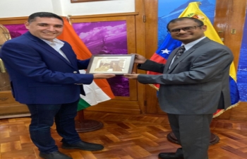 The Ambassador of India, H.E. Mr. P.K. Ashokbabu, had the opportunity to meet with the Governor of Merida State, H.E. Mr. Jehyson Guzman, and the Secretaries of Merida State on Friday 14 June 2024, where different forms of mutual cooperation were discussed.